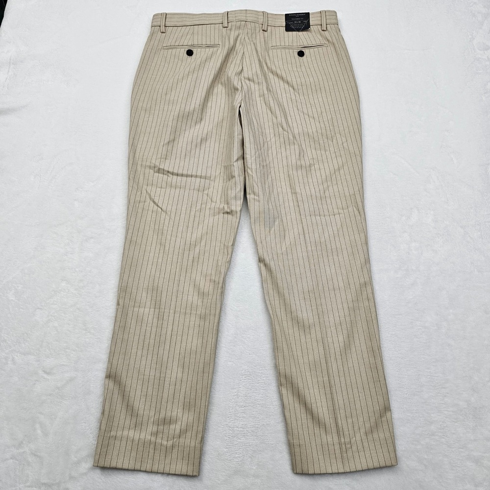 Banana Republic Suit Mens 38S 34x28 Beige Pinstripe Tailored Fit 2pc Wedding NEW - Picture 6 of 16